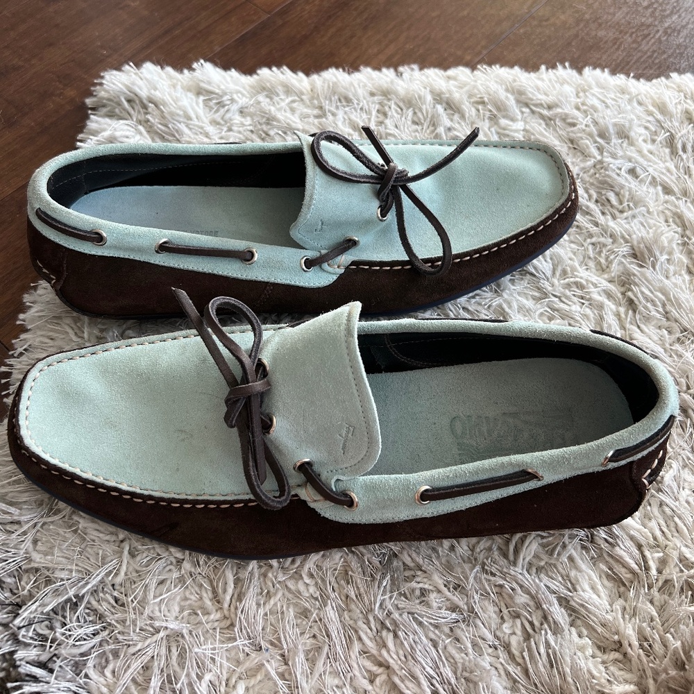 Salvatore Ferragamo Suede Boat Loafers size 10